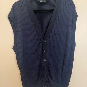 Women's Navy Sleeveless Cardigan